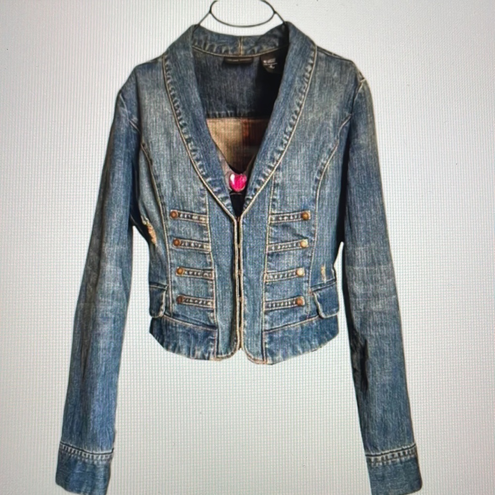New York & Company Blue Jean Distressed Jacket NWOT - Picture 6 of 10